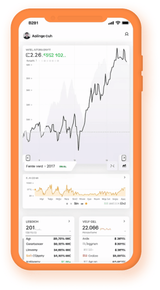 Aplicativo mobile de acompanhamento de portfólio exibindo dados de cripto atualizados em tempo real